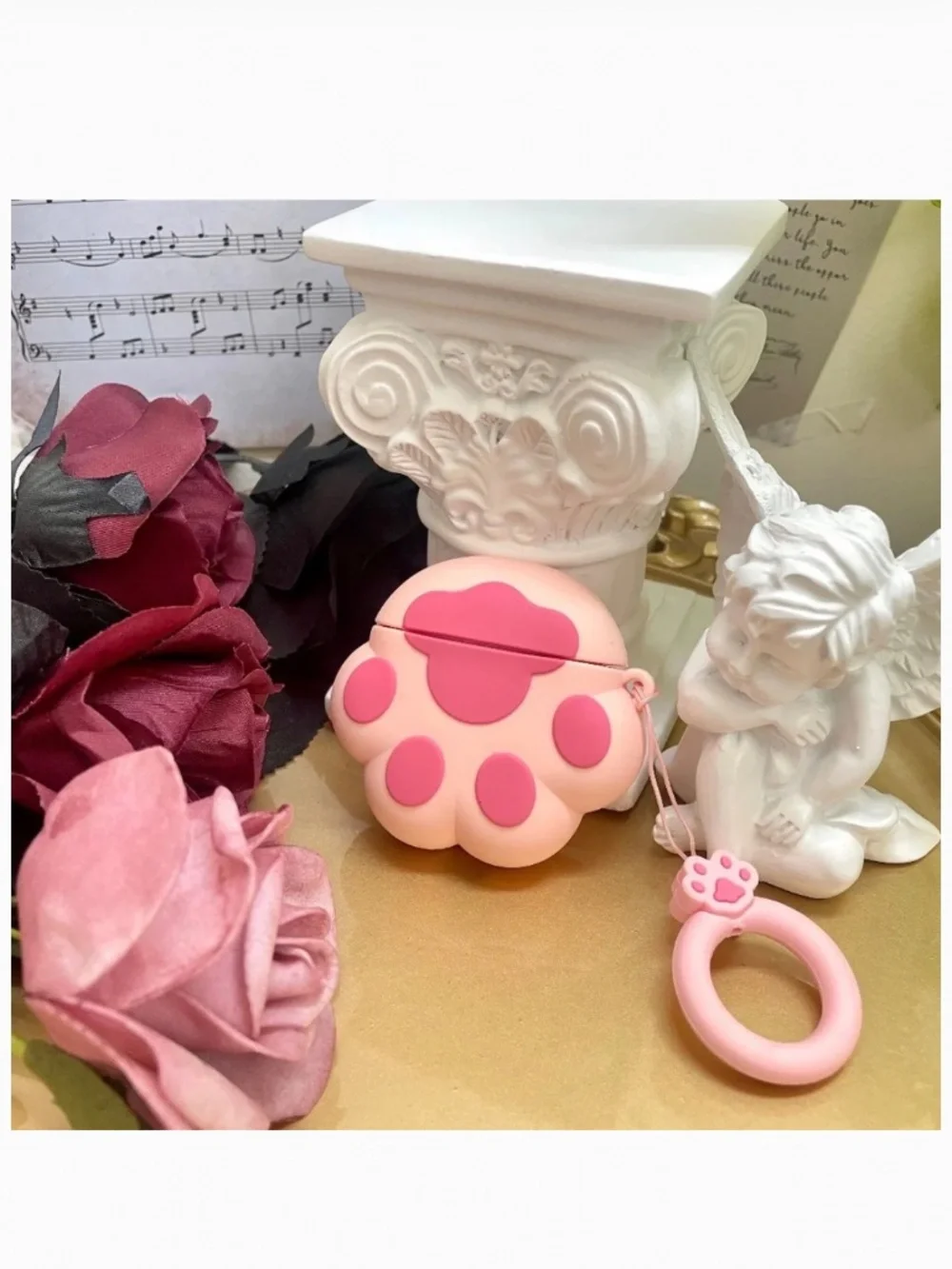 2items.AirPods 1/2/PRO1 cute cat paw and Dinosaur Earphone Case Cover w/Keychain